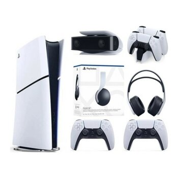 Sony Playstation 5 Slim Dijital Edition + 2 Dualsense + Şarj Istasyonu + Ps5 Kamera + 3D Kulaklık - Beyaz