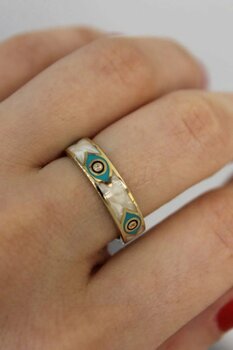 CETAŞ Fortuna Sedefli Göz 14 ayar altın Yüzük