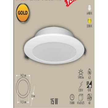 Cata CT-5651 Zümrüt 15 Watt Sıva Altı Yuvarlak Backlight LED Panel - Gün Işığı