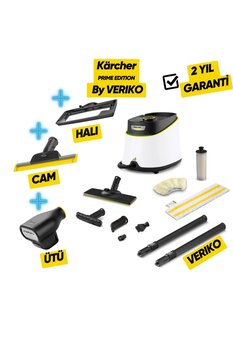 Karcher Sc 3 Deluxe Easyfix Prime Paket by Veriko Buharlı Temizleme Makinesi Halı, Cam ve Ütü Dahil Beyaz