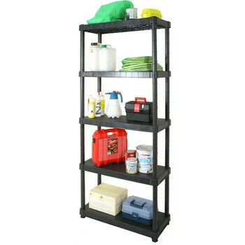 Evinizin Atölyesi 5 Katlı Plastik Raf, Kiler Rafı, 188X90X40 cm Siyah - Antrasit - Siyah