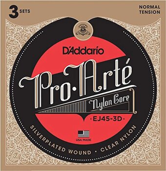 D'addario Ej45 Pro-Arté Nylon, Normal Tension-3d Takım Tel Klasik Gitar Teli (3 Set)