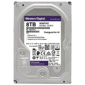 WD Purple 3.5" 8TB 7200RPM SATA Hard Disk WD82PURZ