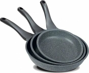 Thermoad Granit Döküm Tava Seti 3'lü 20-24-28 Cm Gri