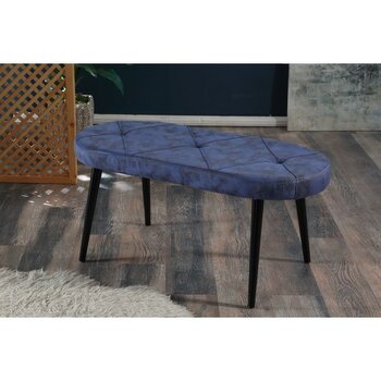 My Massa Bench - Ahşap Siyah Ayaklı - Mavi