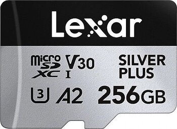 Lexar Professional Silver Plus LMSSIPL256G Class 10 UHS-I U3 A2 V30 256 GB Micro SD Kart