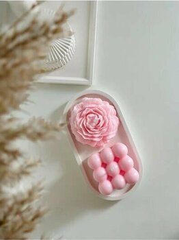 Lalezen Home Dekoratif Stantlı Pembe Bubble Mum - Gül Mum Seti