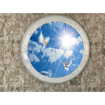 Umut Gergi Tavan  hazır Gergi Tavan Ledli Dekorasyon 135 cm HGT116 - 135 x 135 cm - Renkli