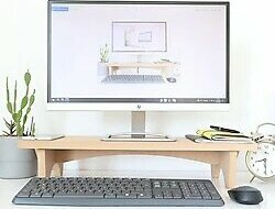 Hanwood Ahşap Monitör Standı - Monitör Yükseltici - Laptop Standı - Ams1