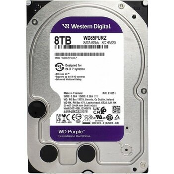 Wd Purple 8tb 5640RPM 128MB Sata3 WD85PURZ 7/24 HDD - 8 TB