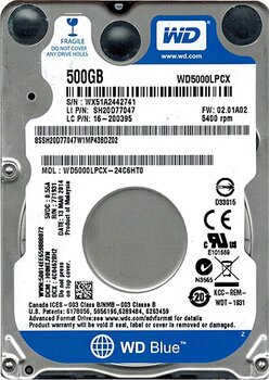 Western Digital Blue WD5000LPCX 500 GB 5400 RPM Harddisk