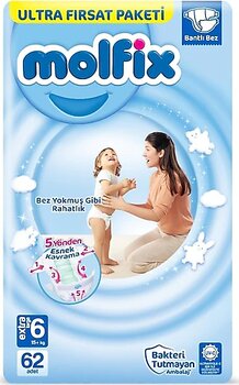 Molfix Extra Large No:6 62'li Bebek Bezi