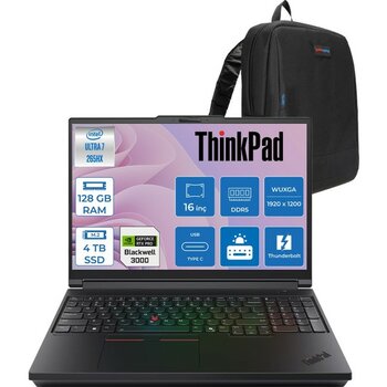 Lenovo Thinkpad P16 G3 Intel Ultra 7 265HX Ddr5 256GB 4tb SSD 12GB/RTXPRO3000 Blackwell 16" Wuxga IPS 500NITS Wi-Fi7 +Bt 5.4 Freedos Aı Iş Istasyon...