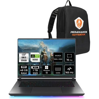 Asus Rog Strix G16 i5 13450HX RTX 5050 8GB Gaming Laptop 48GB RAM 1TB SSD 16" FHD+ 165Hz Win11 Pro + Per4 Çanta G615JHRV053P408 - 1 TB - 48 GB