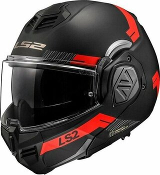Ls2 Advant Bend Mat Siyah - Kırmızı Çene Açılır Kask - S