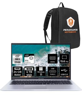 Asus Vivobook 15 X1502za I5 1235u 24gb Ram 4tb Ssd 15.6'' Fhd W11home Ej030w & Per4 Çanta