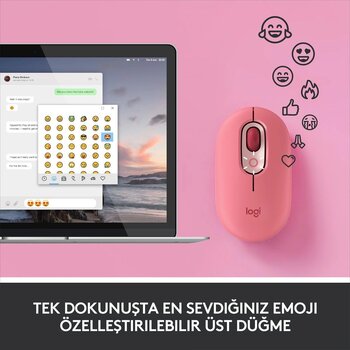 Logitech Pop Mouse With Emoji Heartbreaker Rose 910-006548