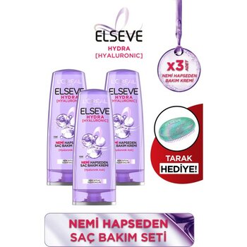L'oréal Paris Elseve Hydra [hyaluronic] Nemi Hapseden Saç Bakım Kremi 360ML + Elseve Hydra Pure Yumurta Tarak