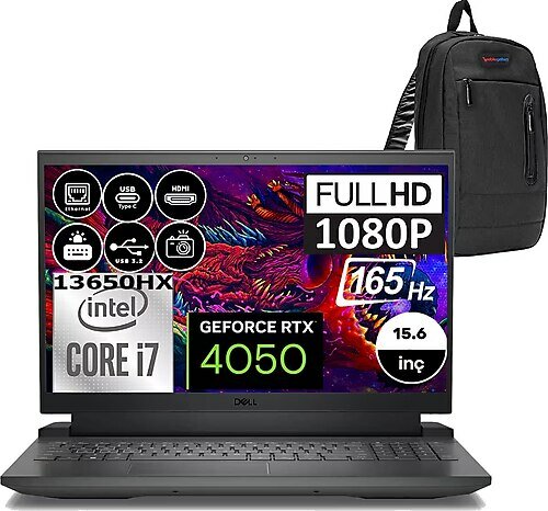 Dell Gaming G15 5530 G155530010WH08 15.6 inç Intel Core i7 13650HX 64 GB 1 TB SSD NVIDIA GeForce RTX 4050 Windows 10 Home