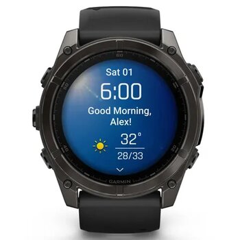 Garmin Fenix 8 Amoled Sapphire Karbon Gri DLC 51 mm Titanyum Siyah Gri Akıllı Saat