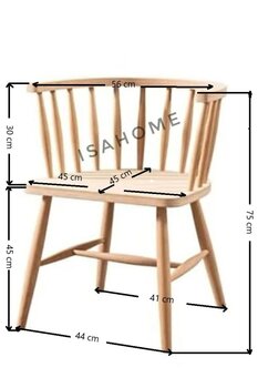 ISAHOME Omurga Ham Ahşap Sandalye 1 ADET