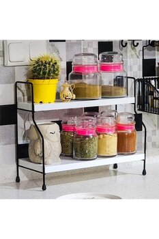 Omekan Nova Mutfak Rafı Masaüstü Düzenleyici Çok Amaçli Düzenleyici Tezgah Üstü Raf Beyaz