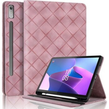 Pangniu Lenovo Xiaoxin Pad Pro 12.7 2023 / P12 Için Kabartmalı Pu Kılıf (Yurt Dışından) - Pembe
