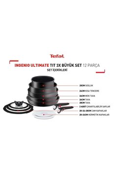 TEFAL Ingenio Ultimate Titanyum 3x Büyük Set 12 Parça