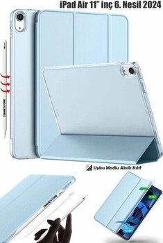 Smart Cover Standlı Akıllı Kapak iPad Air 6 11 inç M2 Çip 2024 Gökyüzü Mavisi Tablet Kılıfı