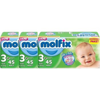 Molfix Ekonomik Paket 3 Numara 45'li x 3 Paket 135 Adet Bebek Bezi
