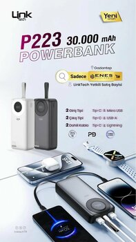 Linktech Link Tech 30000 mah 225.5 w siyah renk powerbank