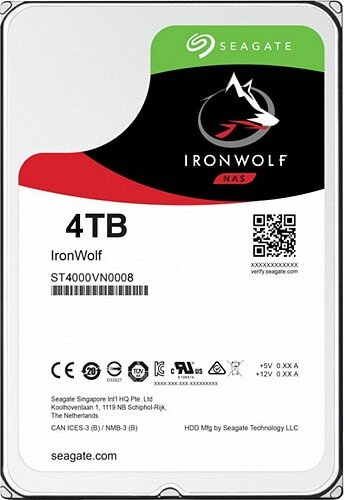Seagate IronWolf ST4000VN008 4 TB 5900 RPM 180 MB/s 5.1 ms Harddisk