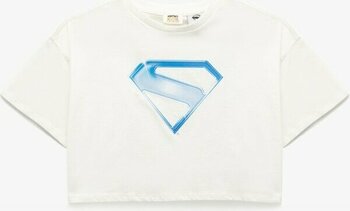 Koton Pamuklu Lisanslı Superman Baskılı Kısa Kollu Tişört - Ekru - 7 - 8 Yaş