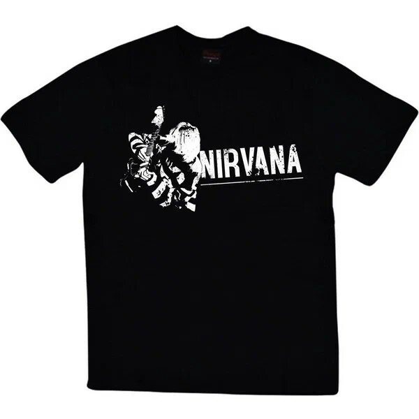 Nirvana Baskılı Siyah %100 Pamuk S T-Shirt