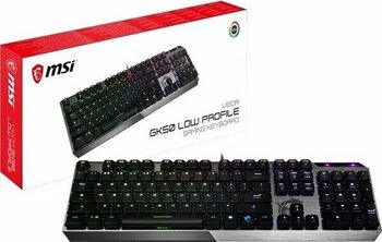 MSI Vigor GK50 Low Profile TKL Siyah Kablolu USB Oyuncu Mekanik RGB Kailh Box White Switch Işıklı Klavye