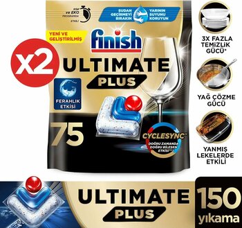 Finish Ultimate Plus Bulaşık Makinesi Deterjanı Kapsül Tablet 150 Adet (75 x 2)