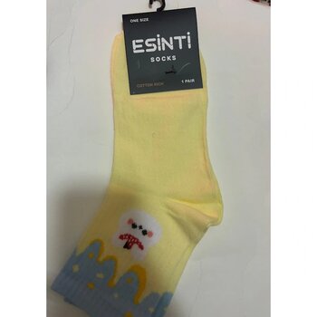 Lodos Pasta Nakışlı Çorap Sarı 36 - 40