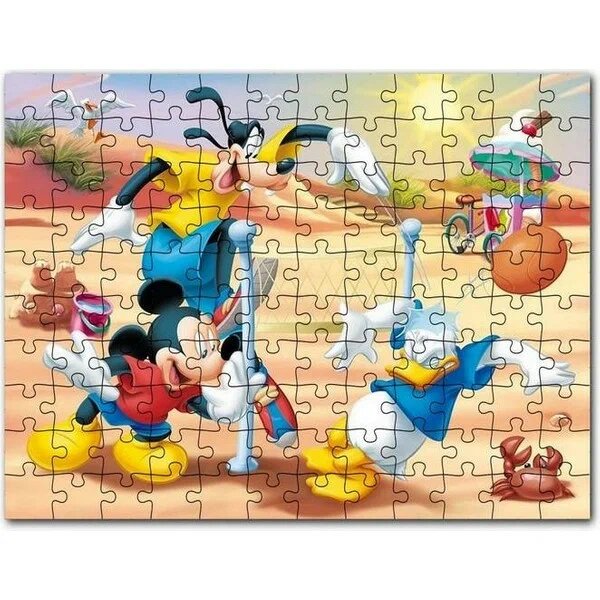 Cakapuzzle Mickey Mouse Goofy ve Donald Duck Plaj Voleybolu 255 Parça Puzzle