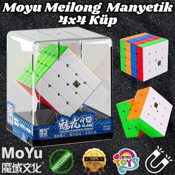 Orijinal Moyu Meilong 4x4 Manyetik Küp Kutulu - Moyu Speed Cube - Moyu 4x4 Zeka Küpü - Zeka Küpü - Magnetic Cube