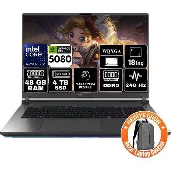 Asus Rog Strıx G18 Intel Core Ultra 9 275HX 48GB 4tb SSD Rtx 5080 16GB 18" Wqxga 240Hz 2.5k Freedos Taşınabilir Bilgisayar G815LW-S9129-A13 - 4 TB