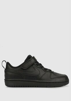 Nike Court Borough Low 2 Leather Sneaker Hakiki Deri Lastik Ipli Bantlı Unisex Spor Ayakkabı Siyah - 34
