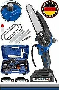 Heilber Alman V598 15AHM Mavi Yağlamalı Çift Akülü Budama Testeresi Şarjlı Ağaç Dal Budama Kesme Testere