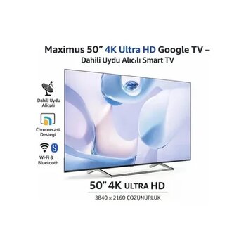 Maximus UHA 50 M9P 50 inç 127 Ekran 4K Ultra HD Google LED TV