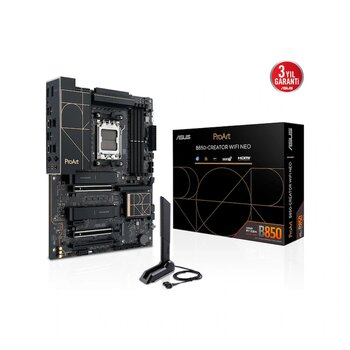 Asus Proart B850-creator Wıfı Neo, 4xddr5, 3xm.2, Hdmı, Dp, Type-c, Pcıe 5.0, Wi-fi 7, Bluetooth V5.4, Am5 Soket Gamıng Anakart