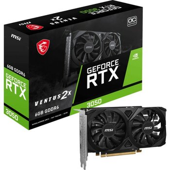 6 GB Msı Rtx 3050 Ventus 2x E 6g Oc Gddr6 96B DX12 Pcıe 4.0 X8 (1xdp 2xhdmı)