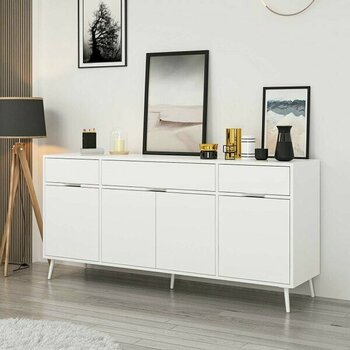 Minar Elina Ayaklı Konsol - Beyaz/beyaz - Beyaz