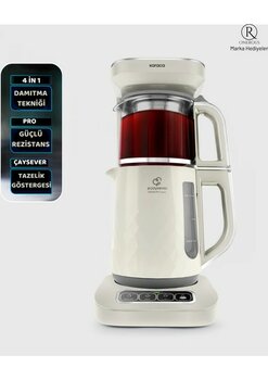 KaracaÇaysever Robotea Pro 4 In 1 Konuşan Otomatik Çay Makinesi Su Isıtıcı, Mama Suyu, Damıtma Özellikli ,filtre Kahve Demleme Makinesi 2500W