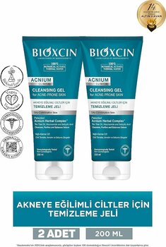 Bioxcin Acnium Yüz Yıkama Jeli Sebium Dengeleyici 200 ml 2 Adet Sıfır
