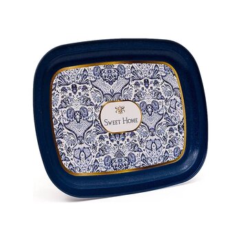Azulejos Sweet Home Lacivert - Beyaz 23 x 30 cm Metal Tepsi