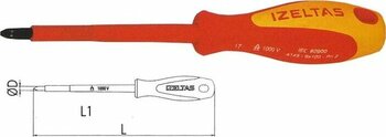 İzeltaş 1000v İzoleli Elektrikçi Yıldız Tornavida Ph0 Vde